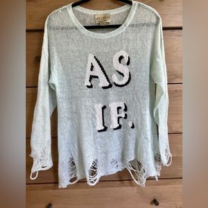 Wildfox Oversized Distressed Sweater- small
